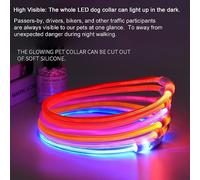 VBESTLIFE Collier de sécurité LED Rechargeable pour Chien, Haute visibilité, Lumière Longue Durée, en PVC, pour Chiens de Grande, Moyenne et Petite Taille, Rouge/Jaune/Vert/Bleu/Blanc/Rose/Orange