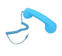 VBESTLIFE Combiné Téléphonique Rétro avec Prise 3,5 Mm, Récepteur Filaire pour Smartphone et Ordinateur, Réponse à Un Bouton, Volume Réglable, Cordon enroulé de 2,7 M (Blue #15)