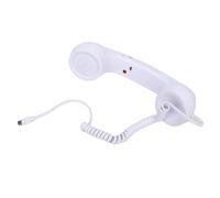 VBESTLIFE Combiné Téléphonique Rétro, combiné Téléphonique de Type C, Récepteur de Téléphone Portable Filaire Vintage avec Microphone, pour Conférences, Appels (White)