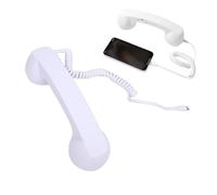 VBESTLIFE Combiné Téléphonique Rétro, combiné Téléphonique Filaire de Type C, Récepteur de Poignée de Ligne Fixe de Style pour Vidéoconférences Mobiles Cellulaires, Appels, Réunions (White)
