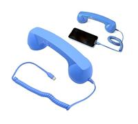 VBESTLIFE Combiné Téléphonique Rétro, combiné Téléphonique Filaire de Type C, Récepteur de Poignée de Ligne Fixe de Style pour Vidéoconférences Mobiles Cellulaires, Appels, Réunions (Blue)