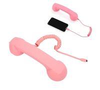 VBESTLIFE Combiné Téléphonique Rétro, combiné Téléphonique Filaire de Type C, Récepteur de Poignée de Ligne Fixe de Style pour Vidéoconférences Mobiles Cellulaires, Appels, Réunions (Pink)