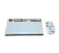VBESTLIFE Combo Clavier et Souris sans Fil avec Connexion à 3 Modes, Rétroéclairage, Plug and Play, connectivité Multi-appareils, Port USB C, pour Tablette PC et Téléphone Portable (Bleu)