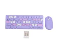 VBESTLIFE Combo de Souris de Clavier sans Fil, Clavier de Keycaps Rétro 64KEYS avec Souris sans Fil pour Ordinateur Portable Ordinateur PC de Bureau (Violet)
