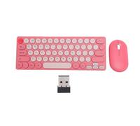 VBESTLIFE Combo de Souris de Clavier sans Fil, Clavier de Keycaps Rétro 64KEYS avec Souris sans Fil pour Ordinateur Portable Ordinateur PC de Bureau (Rouge)