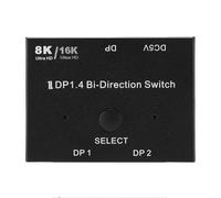 VBESTLIFE Commutateur DisplayPort 2 en 1 Sortie, Convertisseur Répartiteur 16K @ 60 Hz DP 1.4, Commutateur de Port D'affichage Unidirectionnel pour Deux PC et Consoles de Jeux