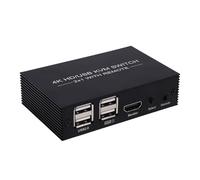 VBESTLIFE Commutateur KVM HDMI, 1 écran 2 Ordinateurs 4K 60 Hz USB 3.0 KVM avec 4 Ports USB, pour Partager 1 écran Clavier Souris Imprimante