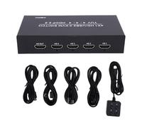 VBESTLIFE Commutateur KVM HDMI USB2.0 4x1, Commutateur KVM 4K 60Hz pour le Partage D'affichage, avec 4 Ports USB et 4 Ports de Type C, Câbles, Télécommande