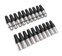 VBESTLIFE Connecteur XLR à Souder à 3 Broches, 10 Mâles et 10 Femelles, Connecteur de Câble, Prise Audio de Microphone, pour Mélangeurs, Amplificateurs, 20 Pièces (Argent Universel)