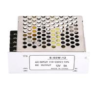 VBESTLIFE Convertisseur de Tension AC DC 5A 12V, Alimentation Universelle à Commutation Régulée pour LED, Bonnes Performances Anti-interférences, Haute fiabilité., Basse Température de