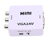 VBESTLIFE Convertisseur Vidéo, Adaptateur de Convertisseur Vidéo Mini VGA vers AV 1080P HD, avec Câble de Données, pour PC TV, Entrée PC Haute Résolution