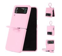 VBESTLIFE Coque de Téléphone Fine pour Z Flip 3 5G 2021, Coque de Protection Légère en TPU avec Anneau de Support intégré et Prise en Charge du Chargement sans Fil (Pêche Rosé)