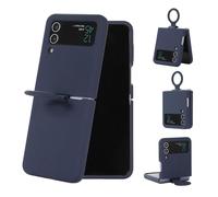 VBESTLIFE Coque de Téléphone Fine pour Z Flip 3 5G 2021, Coque de Protection Légère en TPU avec Anneau de Support intégré et Prise en Charge du Chargement sans Fil (Bleu foncé)