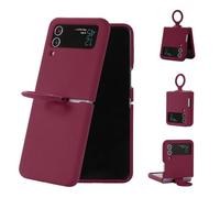 VBESTLIFE Coque de Téléphone Fine pour Z Flip 3 5G 2021, Coque de Protection Légère en TPU avec Anneau de Support intégré et Prise en Charge du Chargement sans Fil (Violet Prune)