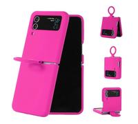 VBESTLIFE Coque de Téléphone Fine pour Z Flip 3 5G 2021, Coque de Protection Légère en TPU avec Anneau de Support intégré et Prise en Charge du Chargement sans Fil (Rose Rouge)