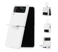 VBESTLIFE Coque de Téléphone Fine pour Z Flip 3 5G 2021, Coque de Protection Légère en TPU avec Anneau de Support intégré et Prise en Charge du Chargement sans Fil (White)