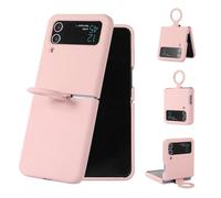 VBESTLIFE Coque de Téléphone pour Z Flip 3 5G 2021, Coque de Protection Fine et Légère en TPU avec Anneau de Support intégré, Prend en Charge Le Chargement sans Fil (Rosâtre)