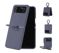 VBESTLIFE Coque de Téléphone pour Z Flip 3 5G 2021, Coque de Protection Fine et Légère en TPU avec Anneau de Support intégré, Prend en Charge Le Chargement sans Fil (Gris Carbone)