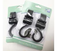 VBESTLIFE Crochet de Poussette pour bébé de Haute qualité, Accessoires de Poussette, Clips pour Nourrissons pour Accessoires de Landau, Pratique Noir 2 Pièces, Crochets de pour Sac à Couches, (BLACK)