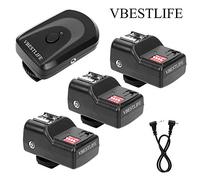 VBESTLIFE Déclencheur de Flash sans Fil, Kit de Déclencheur 433MHZ 16 Canaux avec 1 Émetteur + 3 Récepteurs + Câble de Synchronisation Convient pour, Pentax etc