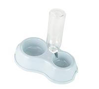 VBESTLIFE Double Bol pour Chien et Chat, Recharge d'eau Automatique Polyvalente, Mangeoire pour Animal Domestique, Ensemble de Distributeur d'eau en Plastique Durable Gris pour Aliments Secs et