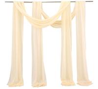 VBESTLIFE Draperie en Tissu Mousseline de Soie, Décor de Mariage Scintillant, pour Arc de Mariage, Toile de Fond pour Photographie, Blanc, 75x600cm, Paquet de 2 (VBESTLIFEv8k1goue4s-221102YF34-3)