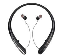 VBESTLIFE Écouteurs Bluetooth 5.3 Rétractables avec de Cou, IPX5, Résistant à la Transpiration, Batterie 24 Heures, Casque Stéréo sans Fil avec Suppression du Bruit avec Micro pour (Black)