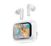 VBESTLIFE Écouteurs de Traduction AI, écouteurs sans Fil Bluetooth 5.4 avec écran Tactile, Suppression du Bruit ANC ENC, Faible Latence de 0,06 S, pour Les Jeux Musicaux (White)