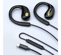 VBESTLIFE Écouteurs Filaires de Type C, Conception à Oreille Ouverte avec Conduction Aérienne, Pilote Dynamique de 14 Mm et Micro Antibruit, pour la Course à Pied, Le Cyclisme, Les