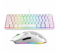 VBESTLIFE Ensemble Clavier et Souris de Jeu Filaire, Clavier 61 Touches rétroéclairé RVB avec Touches de Fonction Multimédia et Souris Ergonomique, pour Le Travail de Jeu sur Ordinateur PC