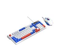 VBESTLIFE Ensemble Clavier et Souris de Jeu Rétroéclairés Rvb, Disposition Compacte à 98 Touches, Filaire USB pour Ordinateur Portable et Travail sur Ordinateur (Bleu Blanc)