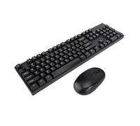VBESTLIFE Ensemble Clavier et Souris sans Fil 2,4 G Pleine Taille, Clavier Ergonomique 104 Touches avec Souris Silencieuse, Plug and Play pour Ordinateur Portable PC (Black)
