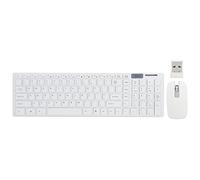 VBESTLIFE Ensemble Clavier et Souris sans Fil, Clavier et Souris sans Fil Ergonomique 101 Touches avec Film pour Clavier, pour Tous Les Smartphones, Tablettes et Ordinateurs Portables(Blanc)