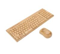 VBESTLIFE Ensemble Clavier et Souris sans Fil, Conception Entièrement en Bambou Fabriquée à la Main avec Connexion 2,4 GHz, pour Ordinateur de Bureau, Ordinateur Portable et Plusieurs