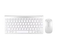 VBESTLIFE Ensemble Clavier et Souris sans Fil, Ensemble Clavier et Souris Compact et Silencieux, Ultra Fin, Portable, 2,4 G, avec Indicateur LED, pour Le Bureau et la Maison (Silver)