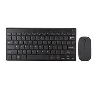 VBESTLIFE Ensemble Clavier et Souris sans Fil, Ensemble Clavier et Souris Compact et Silencieux, Ultra Fin, Portable, 2,4 G, avec Indicateur LED, pour Le Bureau et la Maison (Black)