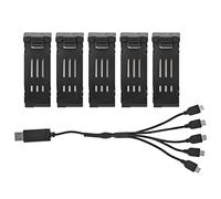VBESTLIFE Ensemble combiné Batterie et Câble de Chargeur pour Drone, Batterie au Lithium 3,7 V 600 MAh avec Câble de Chargeur 5 en 1 pour Pièce de Rechange Quadricoptère E58 L800 JY019 RC