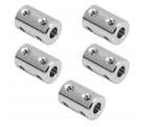 VBESTLIFE Ensemble de Coupleur d'arbre, 5 Pièces D'accouplement d'arbre Flexible 6 à 6 Mm en Acier Haute Résistance Connecteur d'arbre de Moteur pour la Transmission