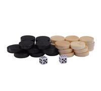 VBESTLIFE Ensemble de Jeu de société, Backgammon d'échecs 3 en 1 avec Pièces en Bois Classiques, Jeu Familial pour Enfants et Adultes, de Stratégie 32 Pièces pour Les Voyages en Intérieur et en