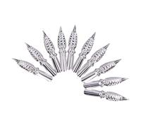 VBESTLIFE Ensemble de Plumes de Calligraphie, 10 Pièces avec Prise Confortable pour Débutants, Tailles Assorties pour Différents Styles de Calligraphie, Pointes Métalliques à Pointe Fine pour une
