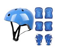 Vbestlife Ensemble D'équipement de Protection Casque Enfants,y Compris Les Coudières de Casque,Les Genouillères et Les Protège-Poignets Le Patinage à roulettes sur Scooter (Bleu) 7madogv1fw-11