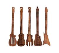 VBESTLIFE Ensemble D'ustensiles en Forme de Guitare, 5 Pièces, Bois de Rose