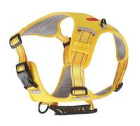 VBESTLIFE Ensemble Harnais et Laisse Réfléchissants pour Chien, Poignée Confortable, Boucle de sécurité Plus épaisse, étiquette pour Animaux de Compagnie, Conception Réfléchissante Jaune (M)