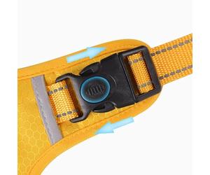VBESTLIFE Ensemble Harnais et Laisse Réfléchissants pour Chien, Poignée Confortable, Boucle de sécurité Plus épaisse, étiquette pour Animaux de Compagnie, Conception Réfléchissante Jaune (XL)