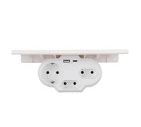 VBESTLIFE Extension de Prise Murale avec étagère, 3 Prises Secteur, 2 Ports USB, Multiprise pour Maison, Dortoir, Bureau