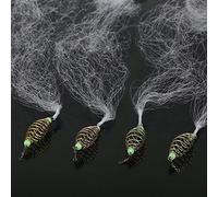 VBESTLIFE Filet de Pêche à Ressort en Cuivre, Portable et Durable, avec Perles Lumineuses, pour la Pêche en Banc, en Nylon, Ensemble de 4 Pièces (8 Mailles)