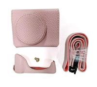 VBESTLIFE G7 X Mark II / G7 X Mark III Case, étui de Caméra en Cuir Vintage pour Caméra Reflexifique, étui de Protection avec Bandoulière (Pink)