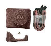 VBESTLIFE G7 X Mark II / G7 X Mark III Case, étui de Caméra en Cuir Vintage pour Caméra Reflexifique, étui de Protection avec Bandoulière (Café)