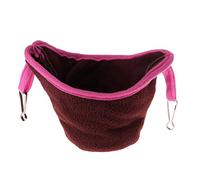 VBESTLIFE Hamac pour Perroquet, Cage à Nid, Lit à Oiseaux en Velours avec Poche Suspendue pour Petits Animaux de Compagnie, Hamac Suspendu Multifonctionnel et Pratique pour Cage à Oiseaux, (Café)