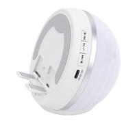 VBESTLIFE Haut-Parleur Bluetooth à Induction sans Fil avec Support de Téléphone, Son Surround HiFi 360°, Lumière Ambiante Multicolore, Lecture à Détection Automatique (White)